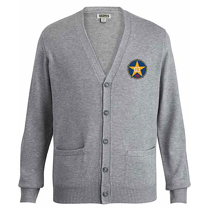 Custom Acrylic V-Neck Cardigan with Pockets - Men's