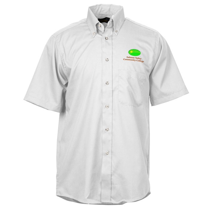 Custom Soil Release Button Down SS Poplin Shirt - Men's