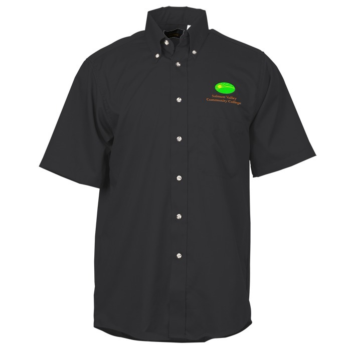 Custom Soil Release Button Down SS Poplin Shirt - Men's