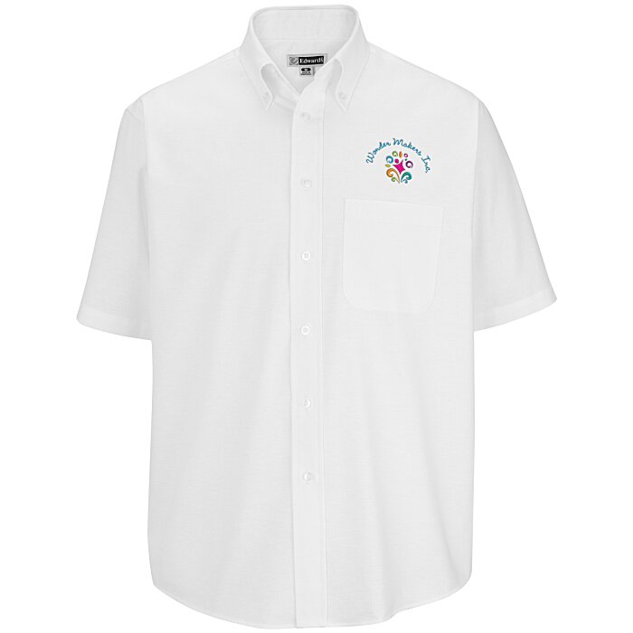 Custom Easy Care Short Sleeve Oxford Shirt - Men's