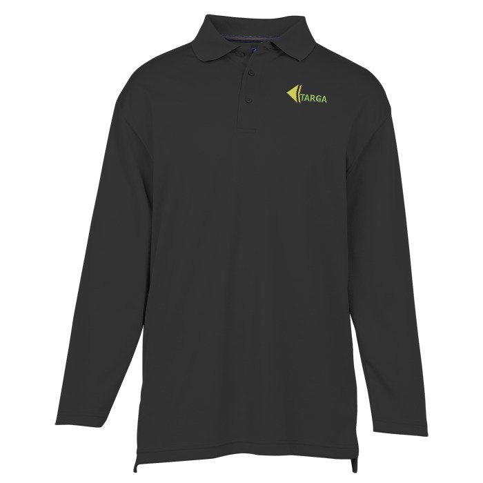 Custom Dry-Mesh Hi-Performance Long Sleeve Polo - Men's