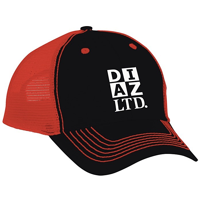 Custom Colour Accent Mesh Snapback Cap