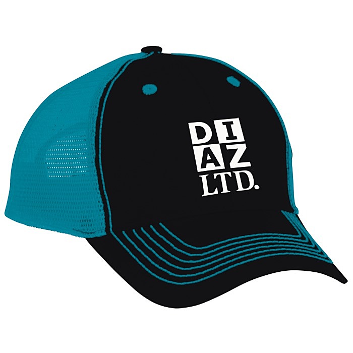 Custom Colour Accent Mesh Snapback Cap