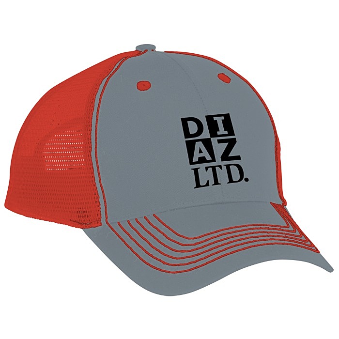 Custom Colour Accent Mesh Snapback Cap