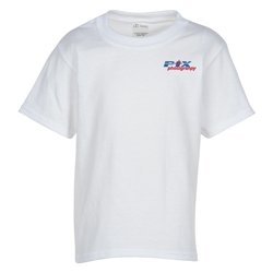 Custom Everyday Cotton T-Shirt - Youth - White - Embroidered