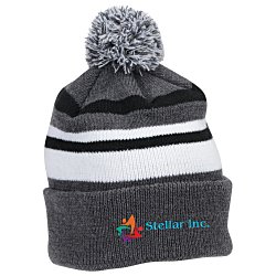Custom Microfleece Lined Pom Pom Beanie
