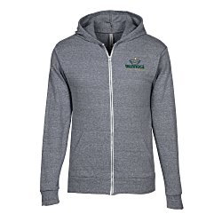 Custom Lightweight Tri-Blend Full-Zip Hoodie - Embroidered