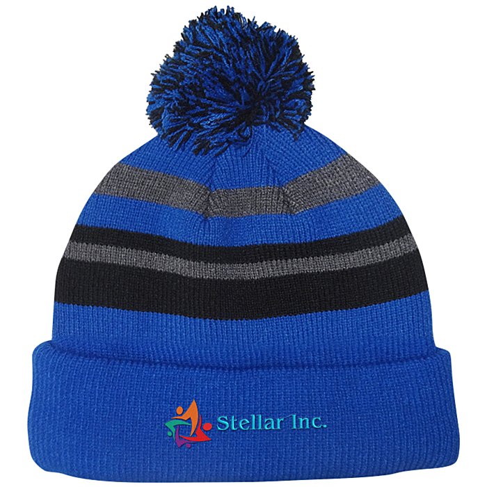 Custom Microfleece Lined Pom Pom Beanie - 24 hr