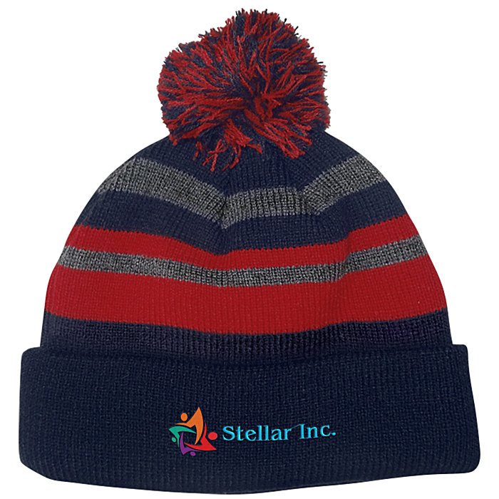 Custom Microfleece Lined Pom Pom Beanie - 24 hr