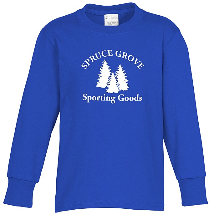 Custom Everyday Cotton LS T-Shirt - Youth - Colours - Screen
