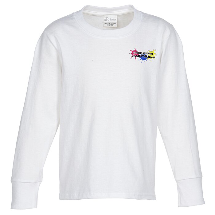 Custom Everyday Cotton LS T-Shirt - Youth - Colours - Embroidered