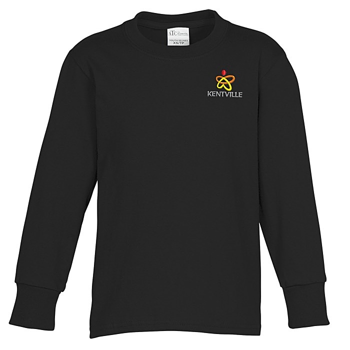 Custom Everyday Cotton LS T-Shirt - Youth - Colours - Embroidered