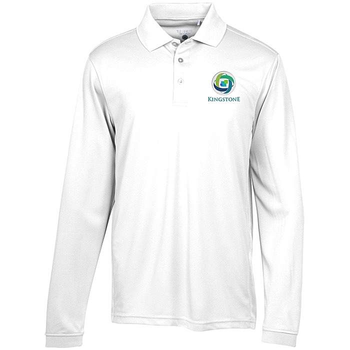 Custom Ice Performance Pique Long Sleeve Polo - Men's