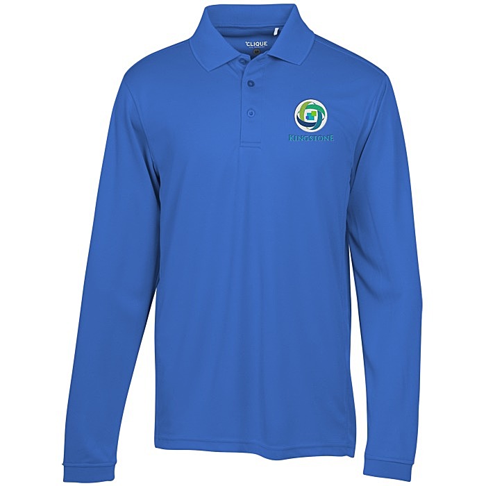Custom Ice Performance Pique Long Sleeve Polo - Men's