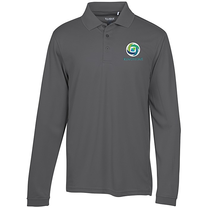 Custom Ice Performance Pique Long Sleeve Polo - Men's