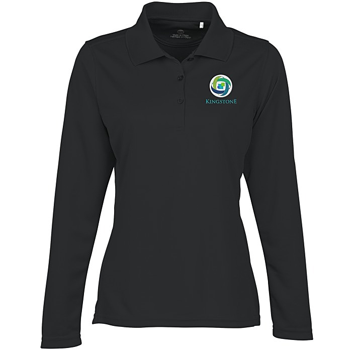 Custom Ice Performance Pique Long Sleeve Polo - Ladies'