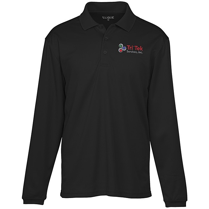 Custom Spin Dye Long Sleeve Pique Polo - Men's