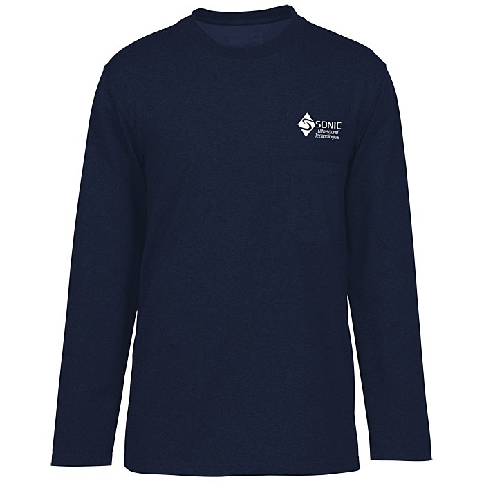 Custom Dri-Balance Blend Pocket Long Sleeve T-Shirt - Men's