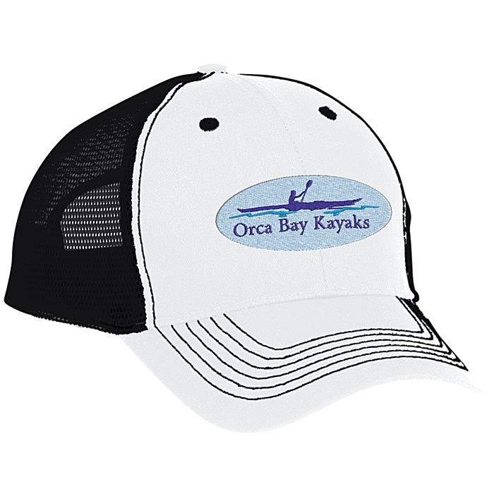 Custom Colour Accent Mesh Snapback Cap- Embroidered