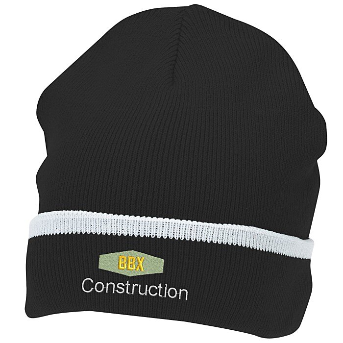 Custom Edge Stripe Knit Beanie