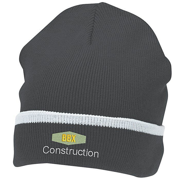 Custom Edge Stripe Knit Beanie