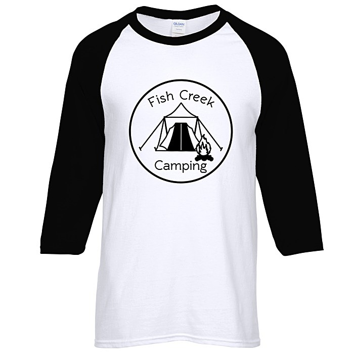 Custom Gildan Heavy Cotton 3/4 Sleeve Raglan T-Shirt - Screen