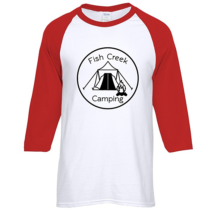Custom Gildan Heavy Cotton 3/4 Sleeve Raglan T-Shirt - Screen