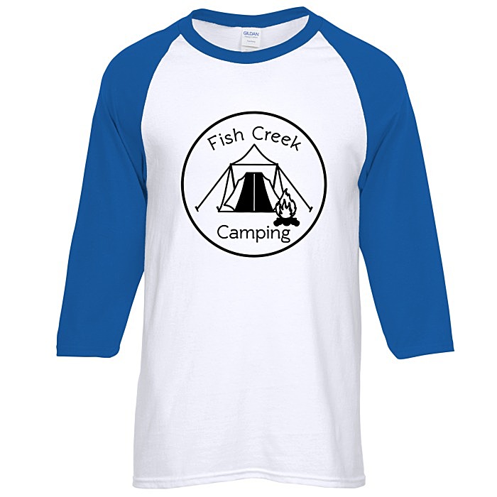 Custom Gildan Heavy Cotton 3/4 Sleeve Raglan T-Shirt - Screen