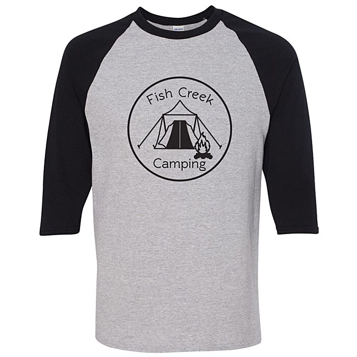 Custom Gildan Heavy Cotton 3/4 Sleeve Raglan T-Shirt - Screen