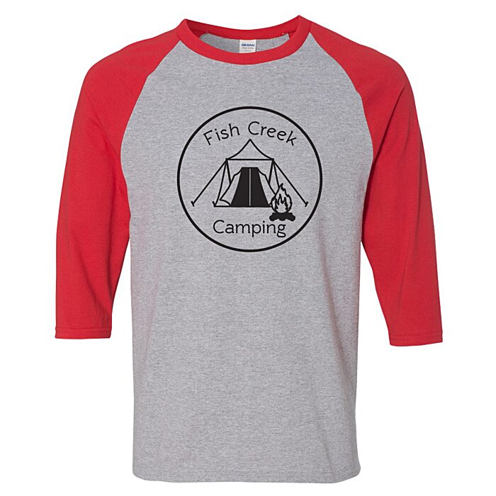 Custom Gildan Heavy Cotton 3/4 Sleeve Raglan T-Shirt - Screen