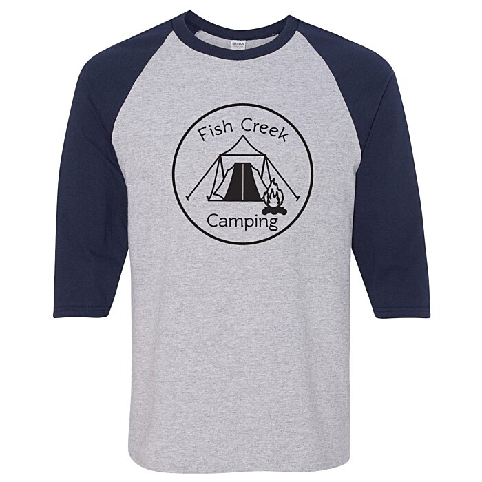 Custom Gildan Heavy Cotton 3/4 Sleeve Raglan T-Shirt - Screen