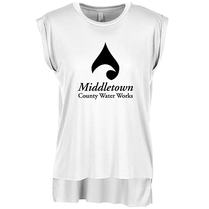Custom Bella+Canvas Flowy Rolled Cuff Tee - Ladies'