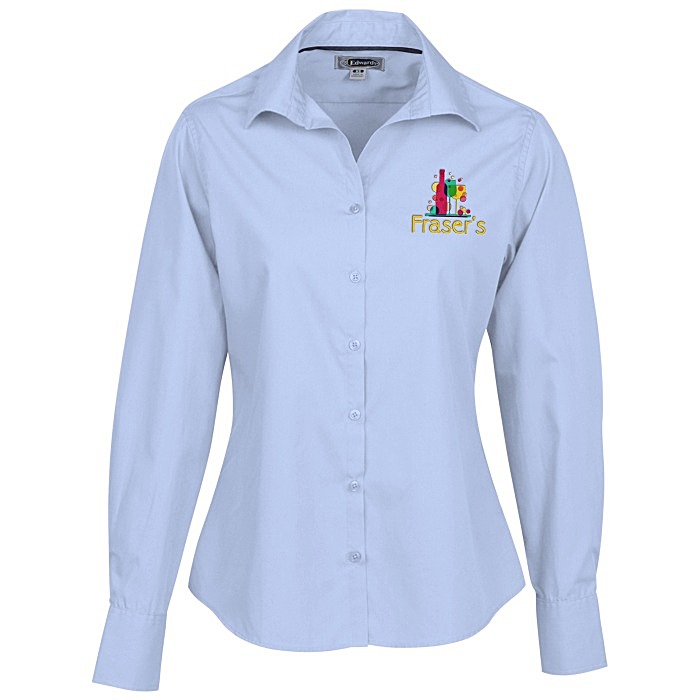 Custom Lightweight Easy Care Poplin Shirt - Ladies'