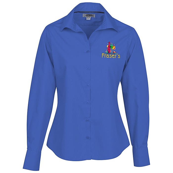 Custom Lightweight Easy Care Poplin Shirt - Ladies'