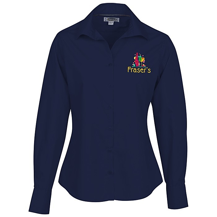 Custom Lightweight Easy Care Poplin Shirt - Ladies'
