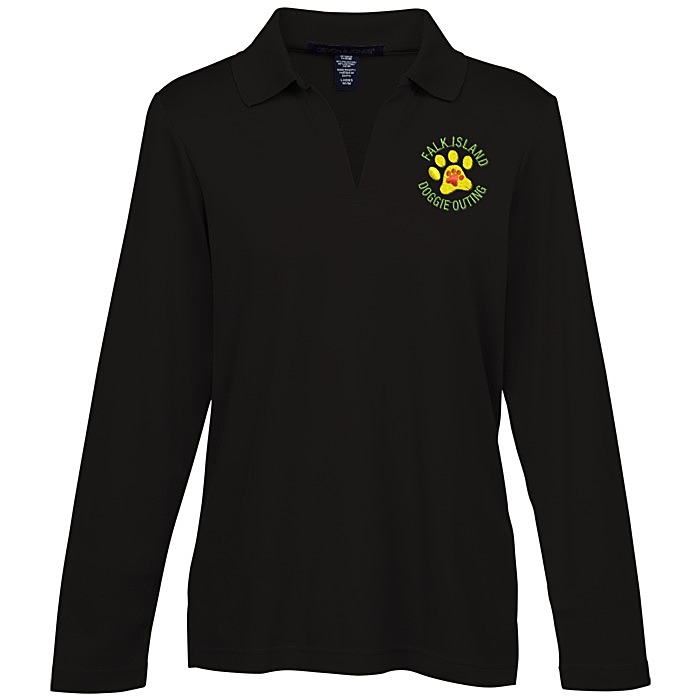 Custom CrownLux Performance Plaited LS Polo - Ladies'