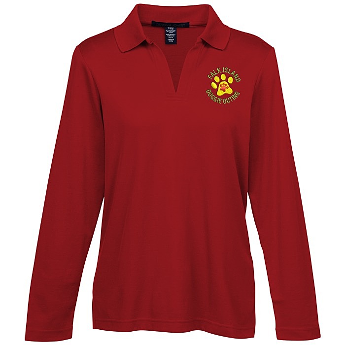 Custom CrownLux Performance Plaited LS Polo - Ladies'