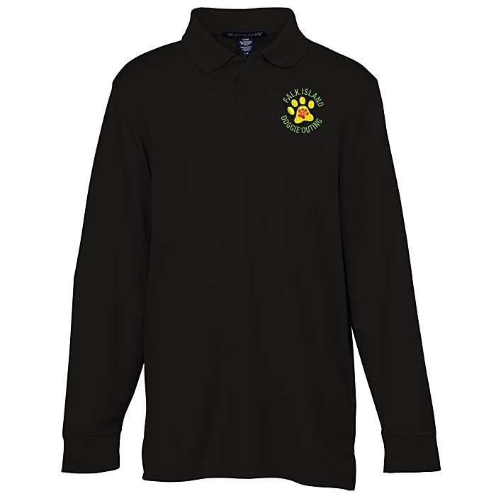 Custom CrownLux Performance Plaited LS Polo - Men's