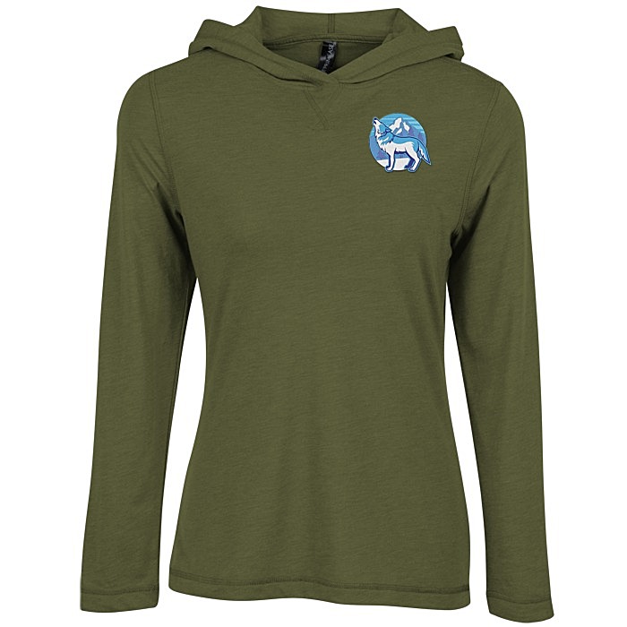 Custom Primease Tri-Blend Hooded Tee - Ladies' - Embroidered