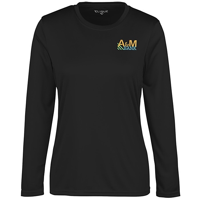 Custom Spin Dye Jersey LS Tee - Ladies' - Embroidered