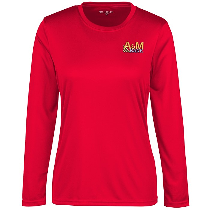 Custom Spin Dye Jersey LS Tee - Ladies' - Embroidered