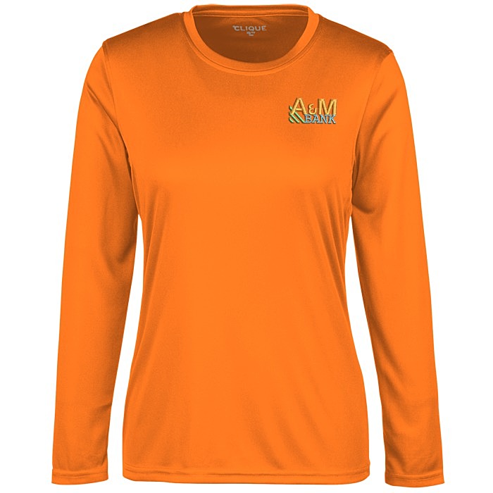 Custom Spin Dye Jersey LS Tee - Ladies' - Embroidered