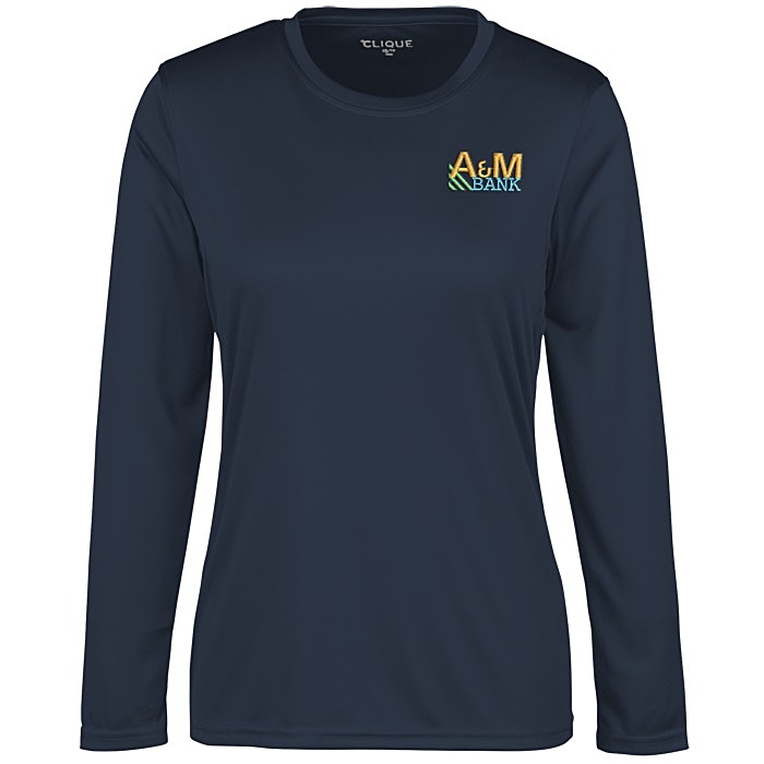 Custom Spin Dye Jersey LS Tee - Ladies' - Embroidered