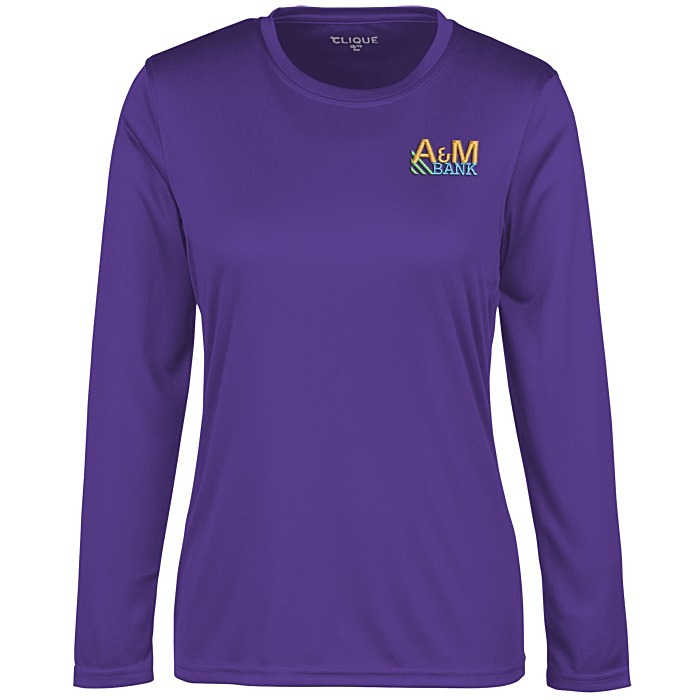 Custom Spin Dye Jersey LS Tee - Ladies' - Embroidered