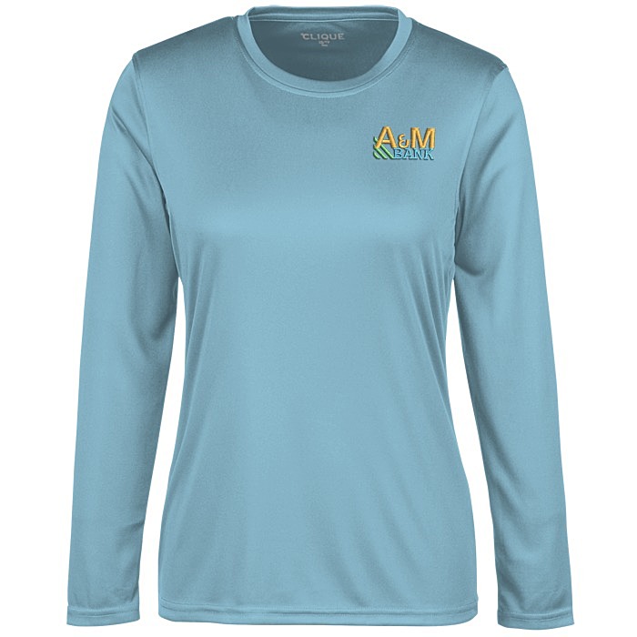 Custom Spin Dye Jersey LS Tee - Ladies' - Embroidered