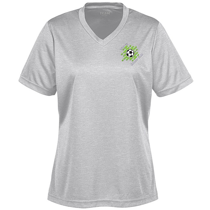 Custom Zone Performance Tee - Ladies' - Heathers - Embroidered