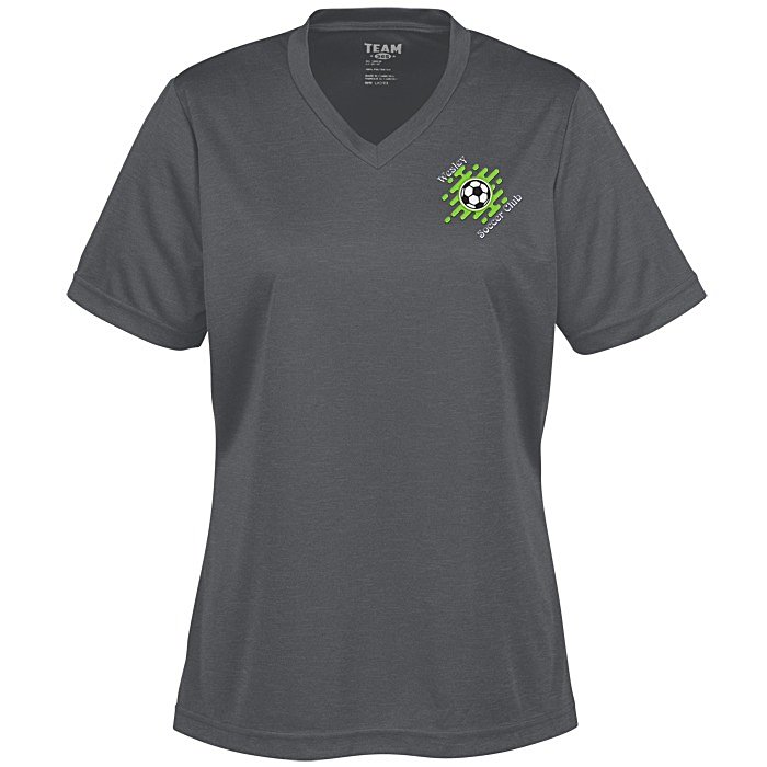Custom Zone Performance Tee - Ladies' - Heathers - Embroidered