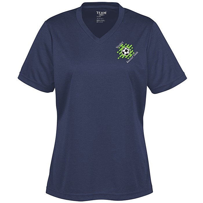 Custom Zone Performance Tee - Ladies' - Heathers - Embroidered