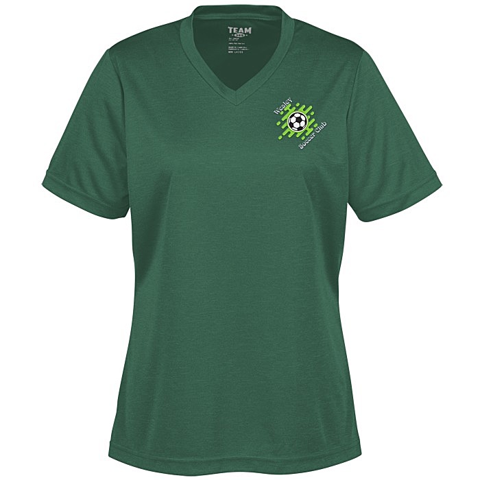 Custom Zone Performance Tee - Ladies' - Heathers - Embroidered