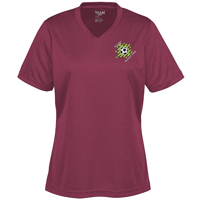 Custom Zone Performance Tee - Ladies' - Heathers - Embroidered
